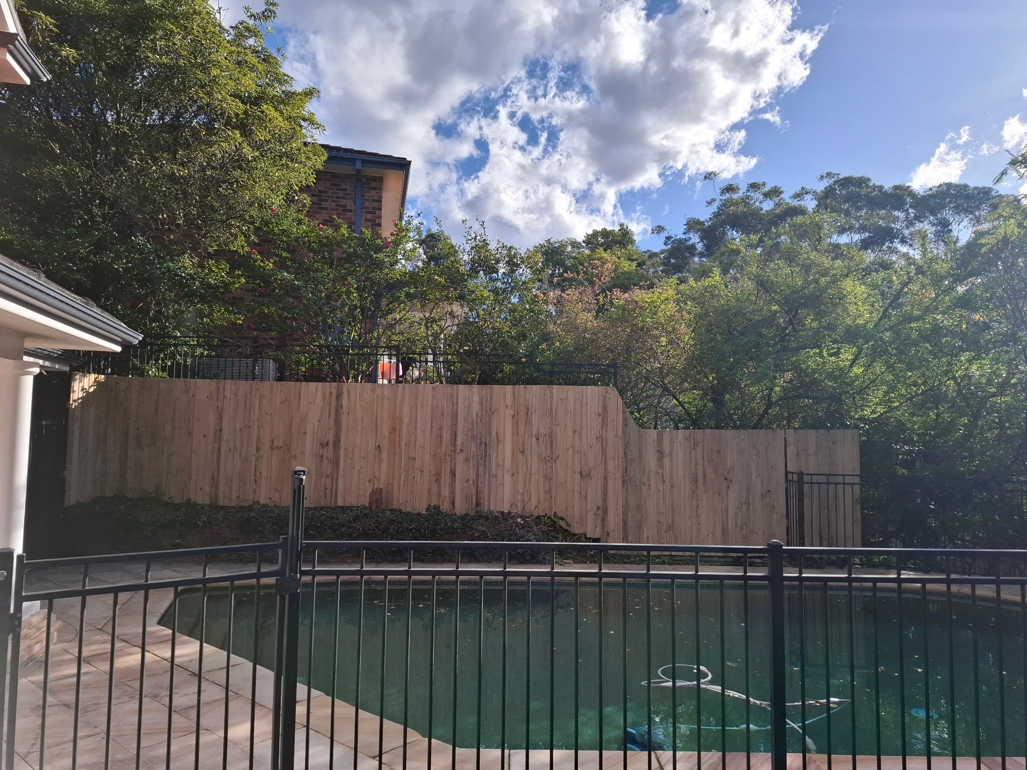Privacy fence with pool