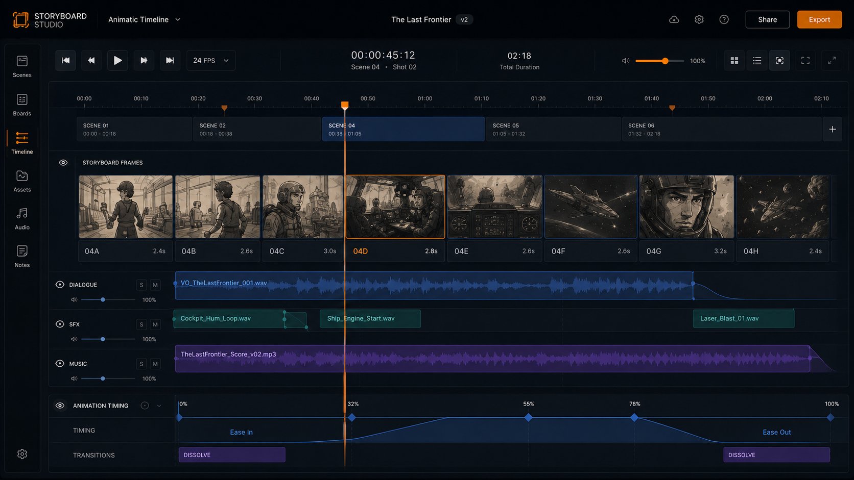Animatic timeline